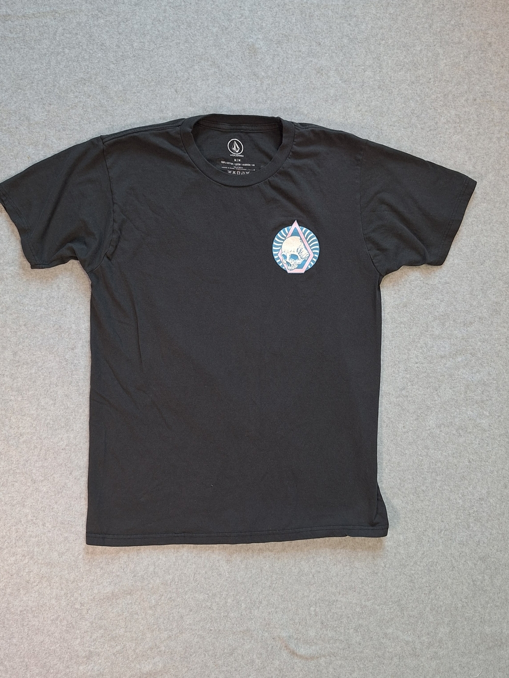 Volcom Earth Trippin' Skull Short Sleeve Tee Size M